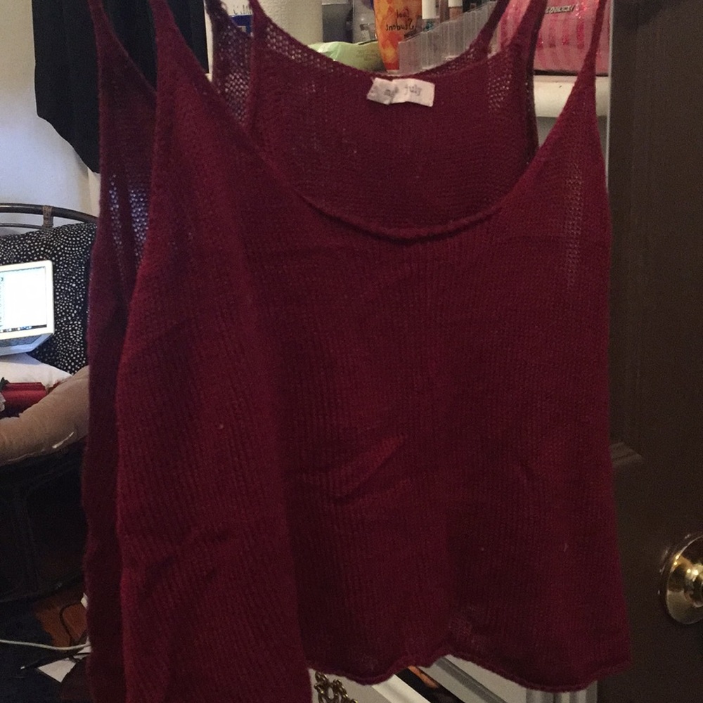 Maroon crochet crop top